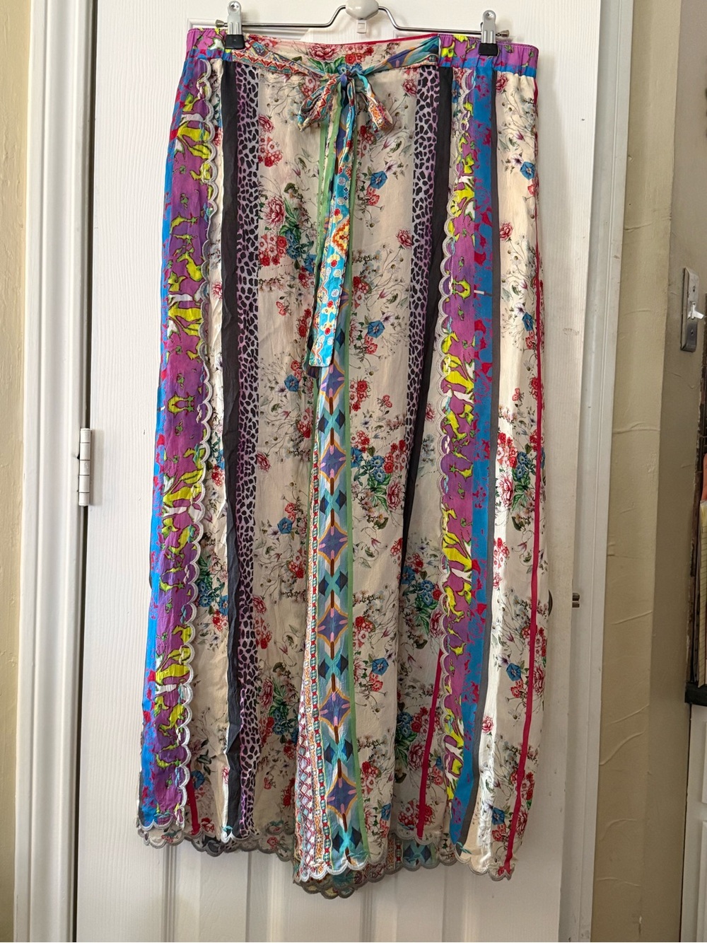 Johnny Was Multicolor Boho Patchwork Maxi Skirt